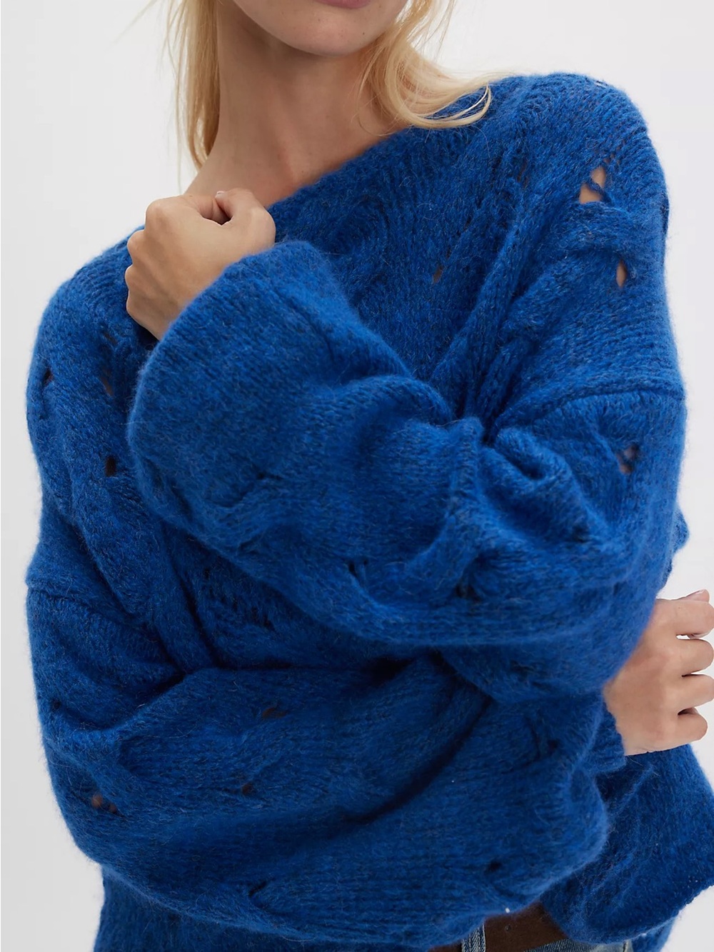 NWT Free People Forever Yours SoftSpun Angora Wool Cropped Sweater Small - Picture 3 of 7
